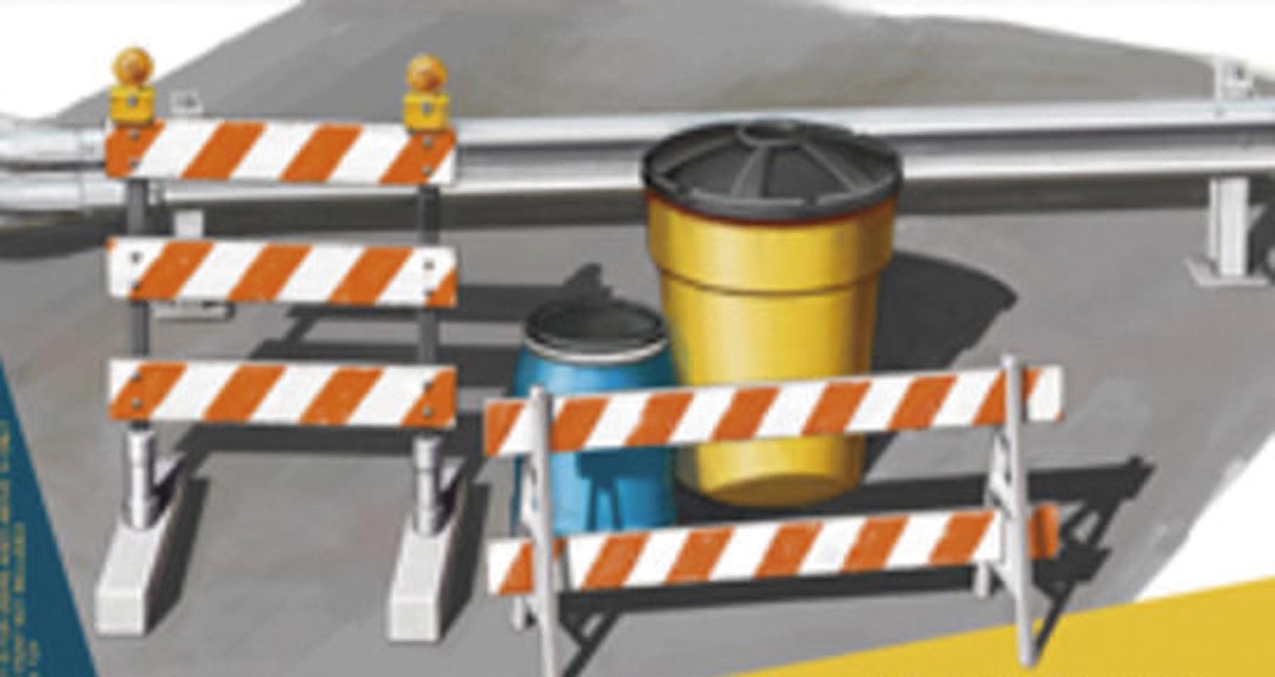 Absperrungen und Leitplanke Modell von Meng 1:35