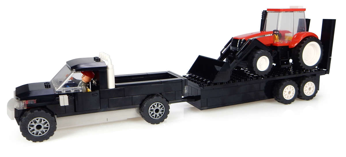 Kids Pick up mit Anhänger und Case IH Traktor mit Frontlader Bausatz