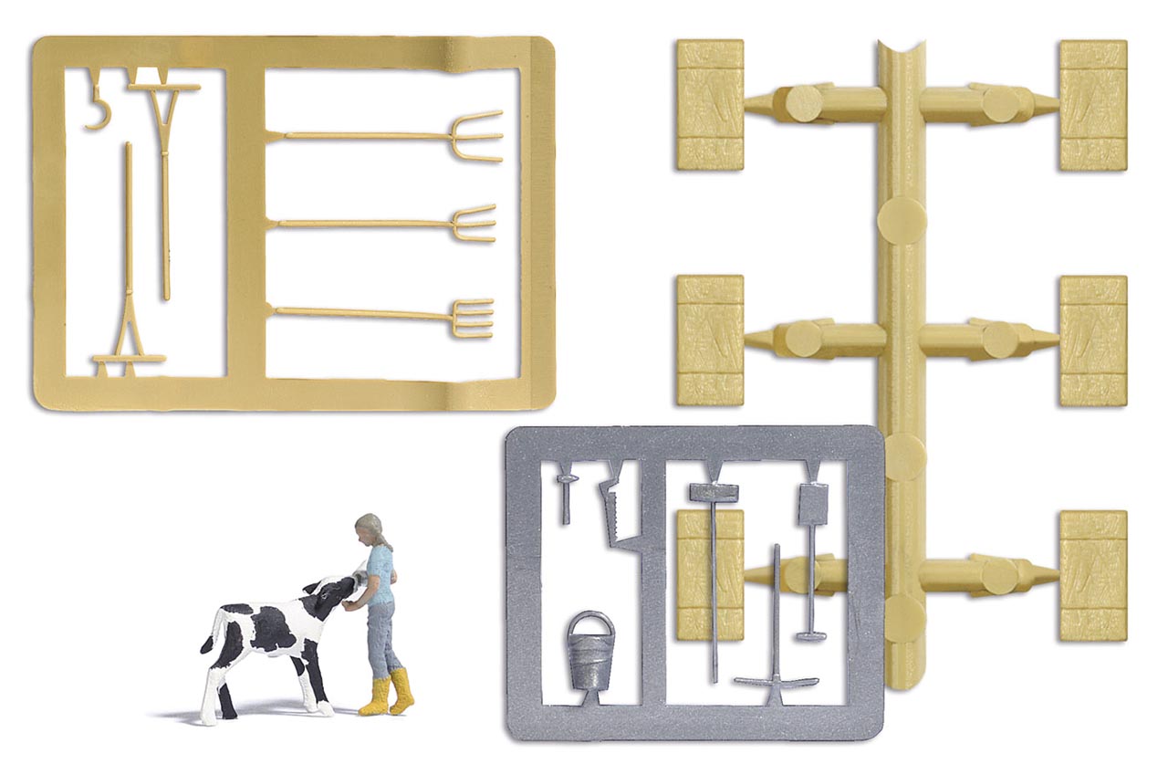Kälberfütterung Bausatz Modell von Busch 1:87
