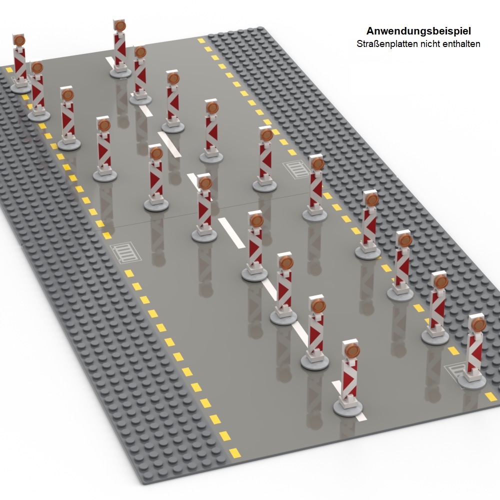 20 Warnbaken aus Klemmbausteinen