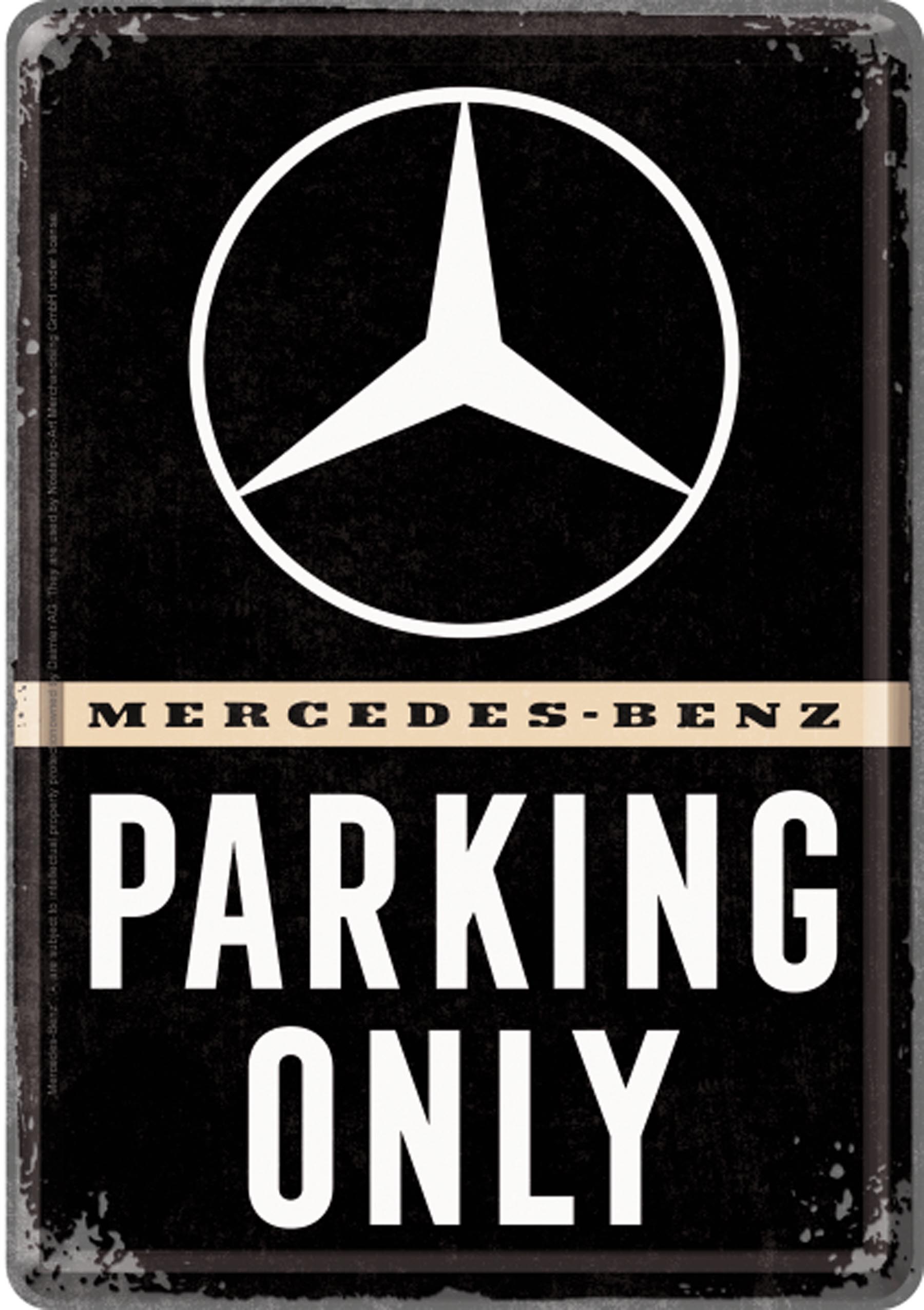 Blechpostkarte Mercedes Benz - Parking only