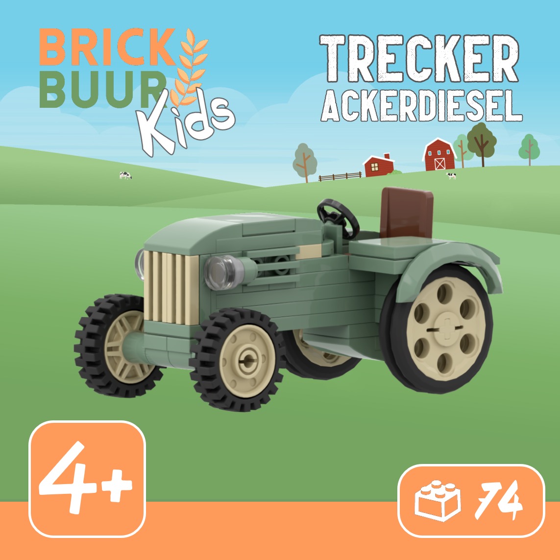 Trecker Ackerdiesel Modell von brickbuur 1:32