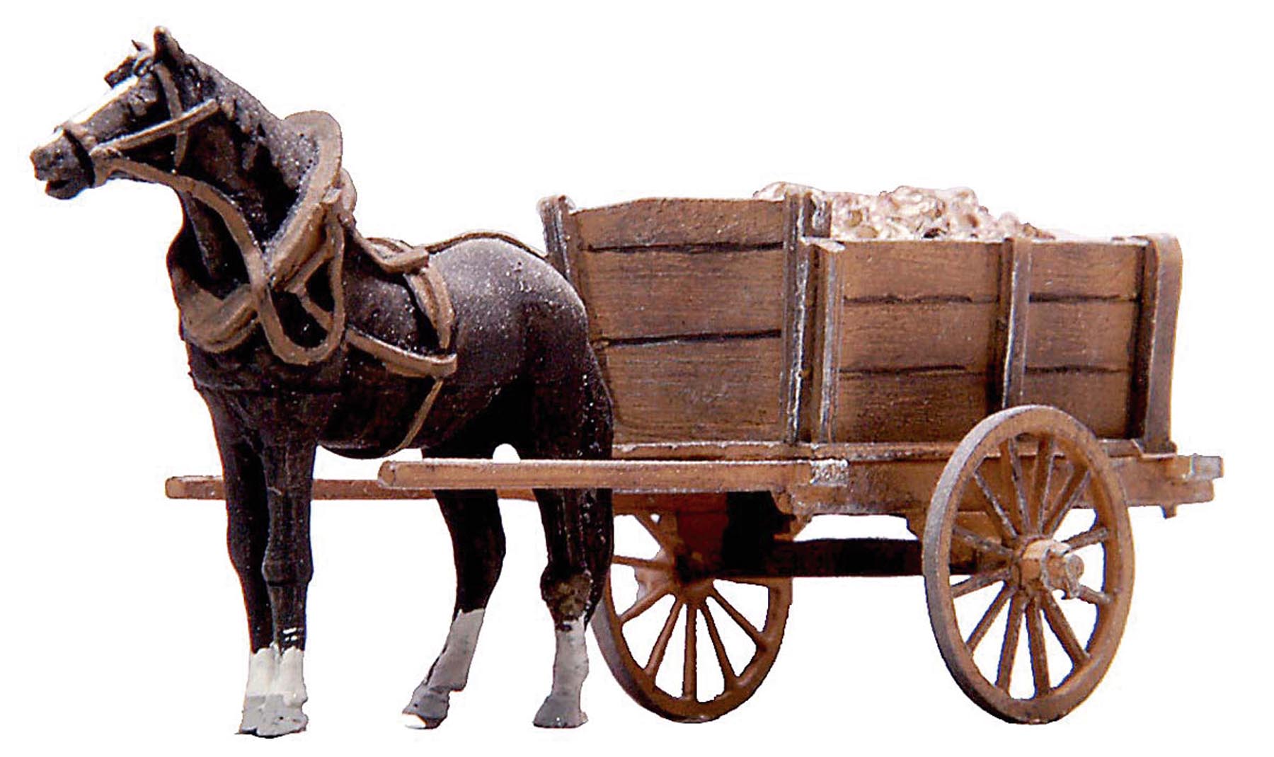 Pferd mit Rübenwagen (Fertigmodell koloriert) Modell von Artitec 1:87