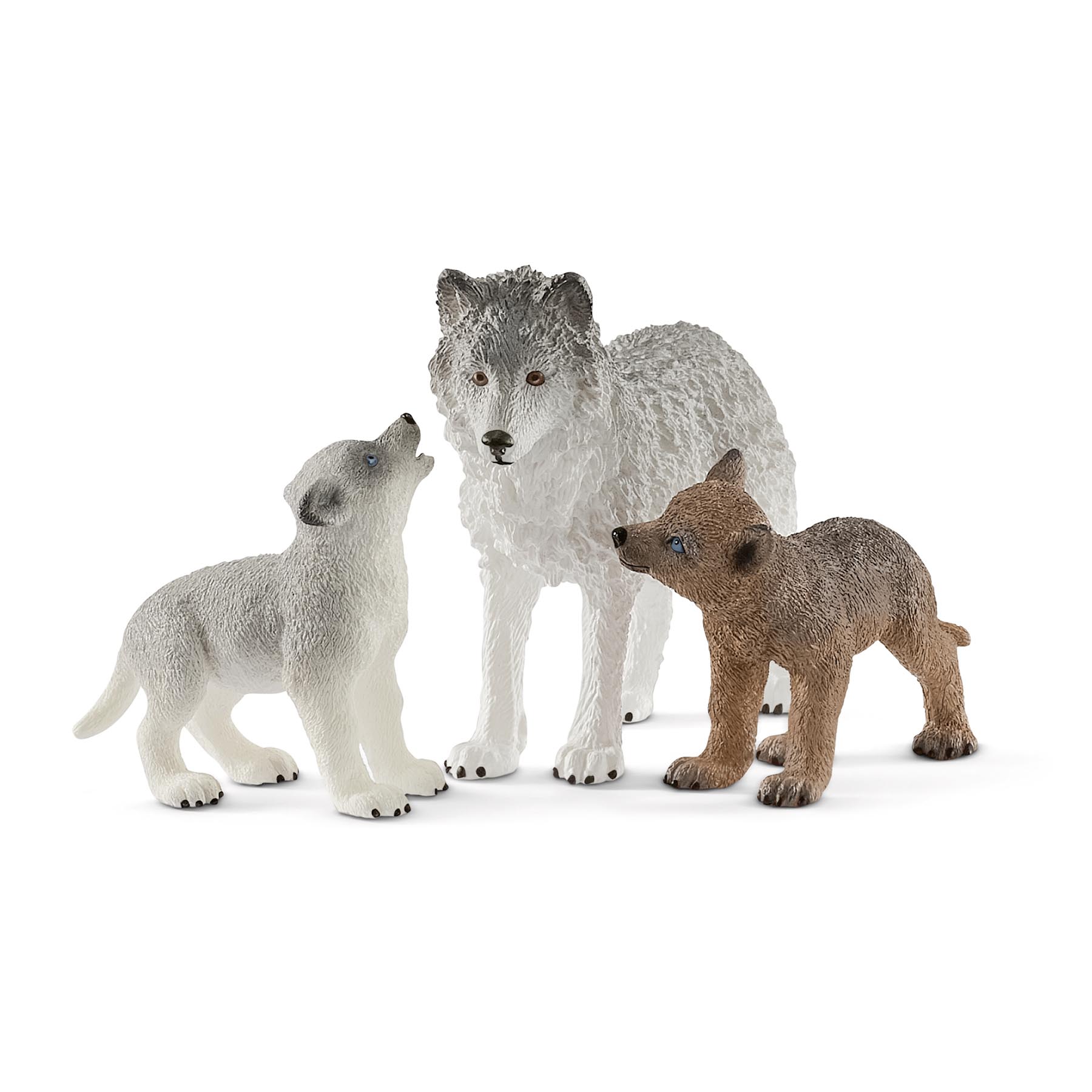 Wolfsmutter mit Welpen Modell von Schleich
