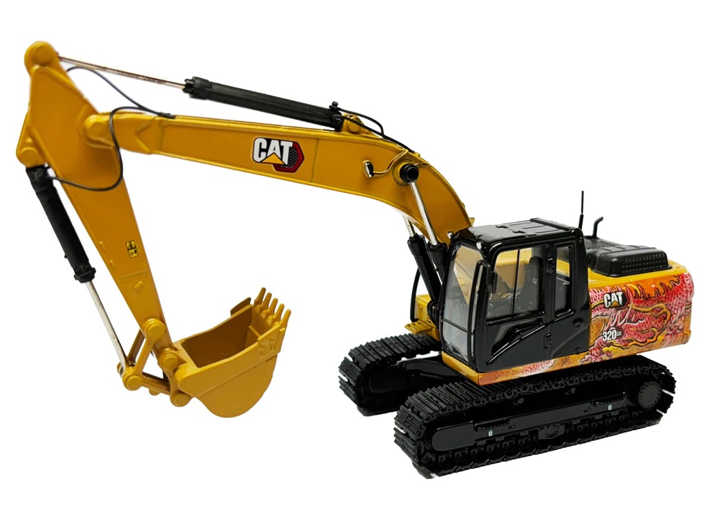 CAT 320 GX Bagger mit Drachendekor Modell von DieCast Masters 1:50