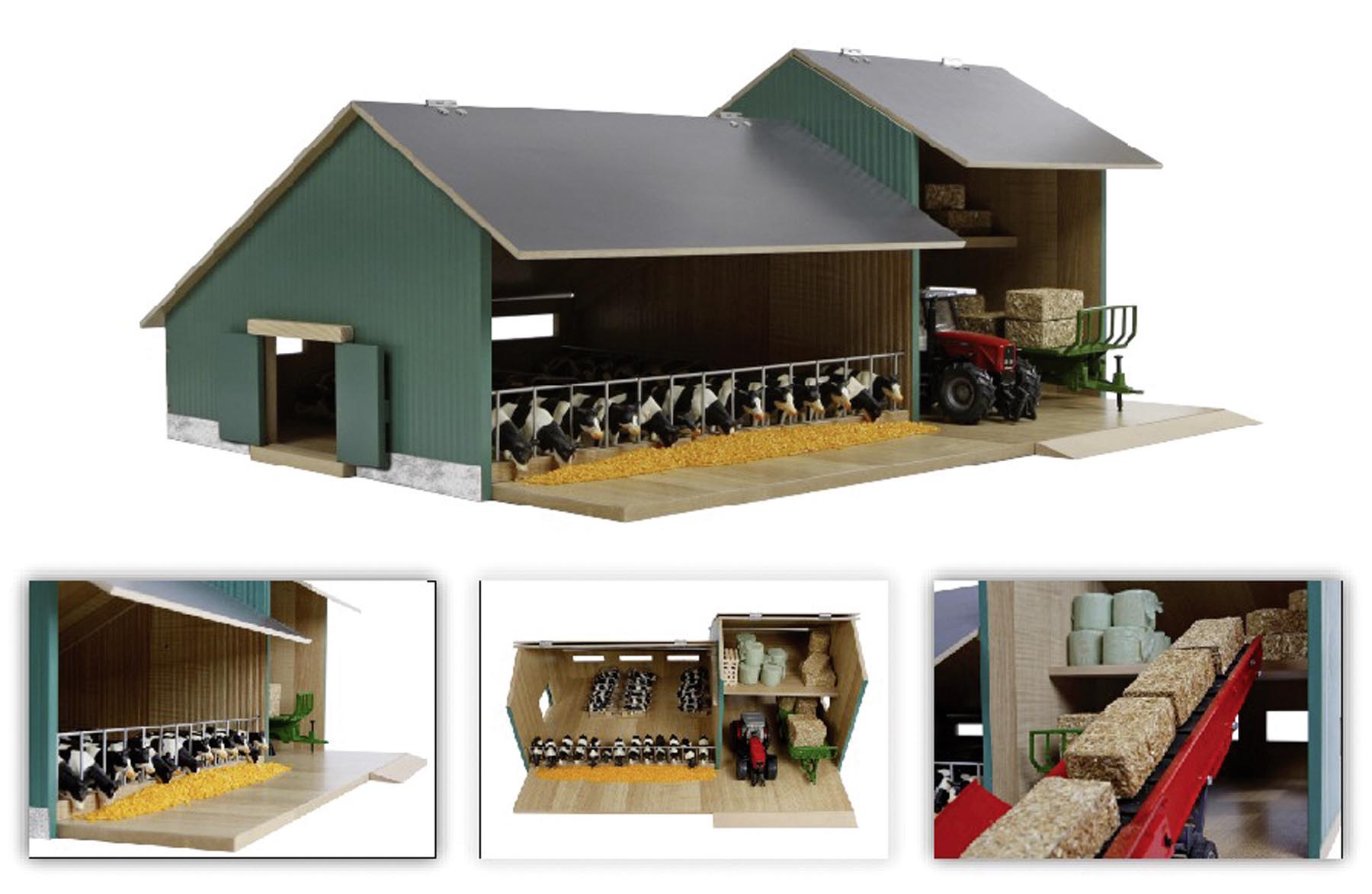 Scheune für Tiere und Maschinen Modell von Kids Globe 1:32