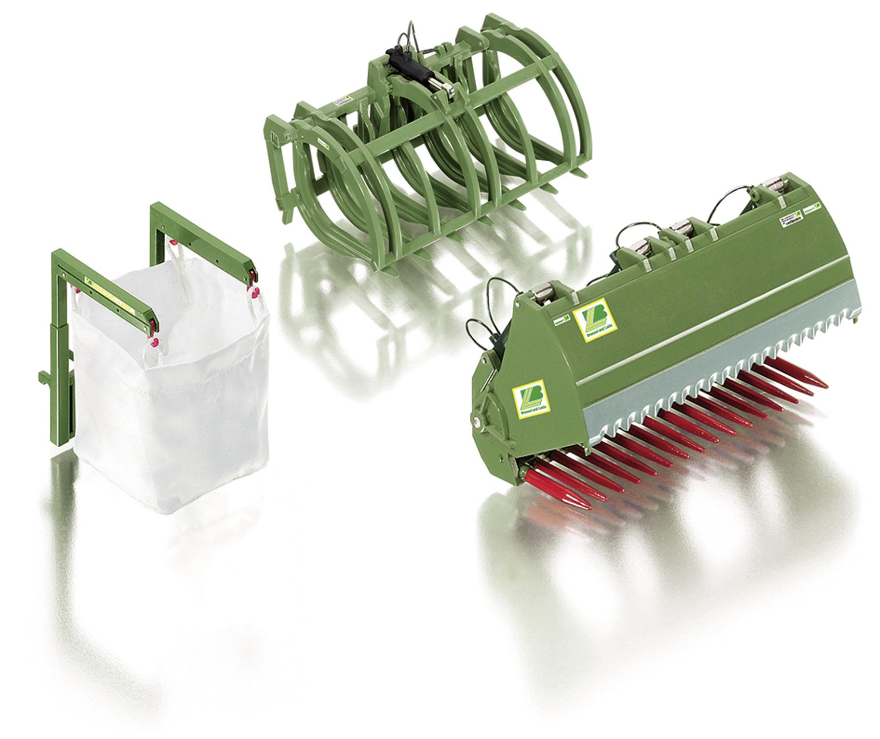 Frontladewerkzeuge Set B - Bressel & Lade grün Modell von WIKING 1:32