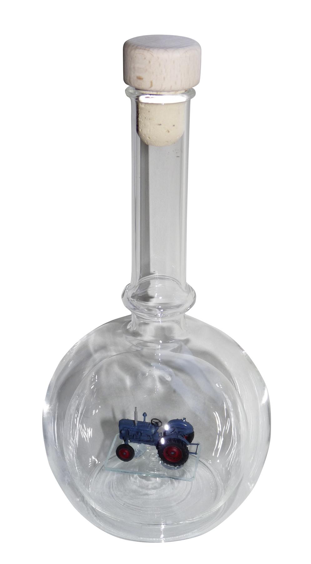 Edelglasflasche Ford Dexta (blau)