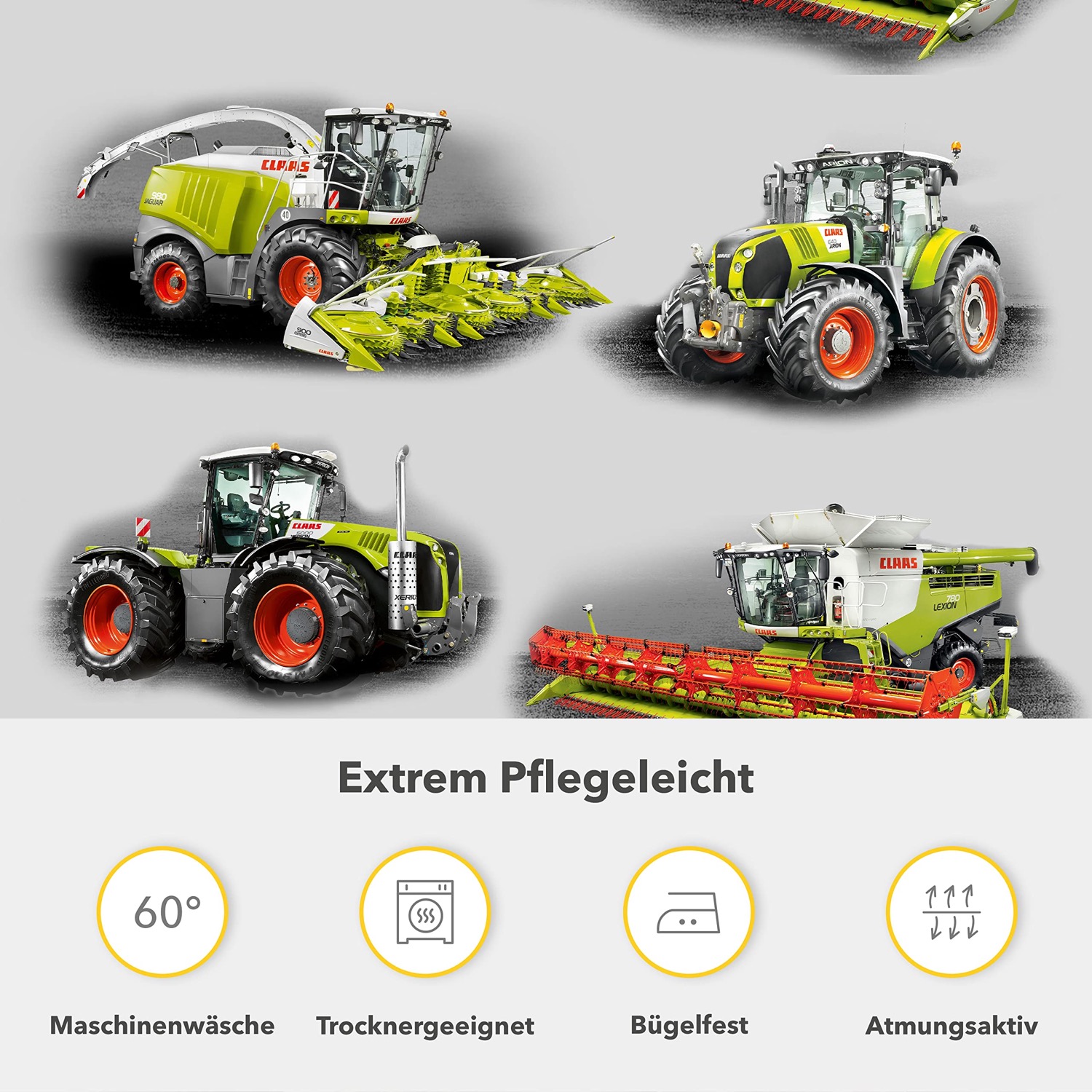 Claas Lexion, Jaguar, Xerion und Arion Bettwäsche (Biber) 2tlg. 135/200 cm 