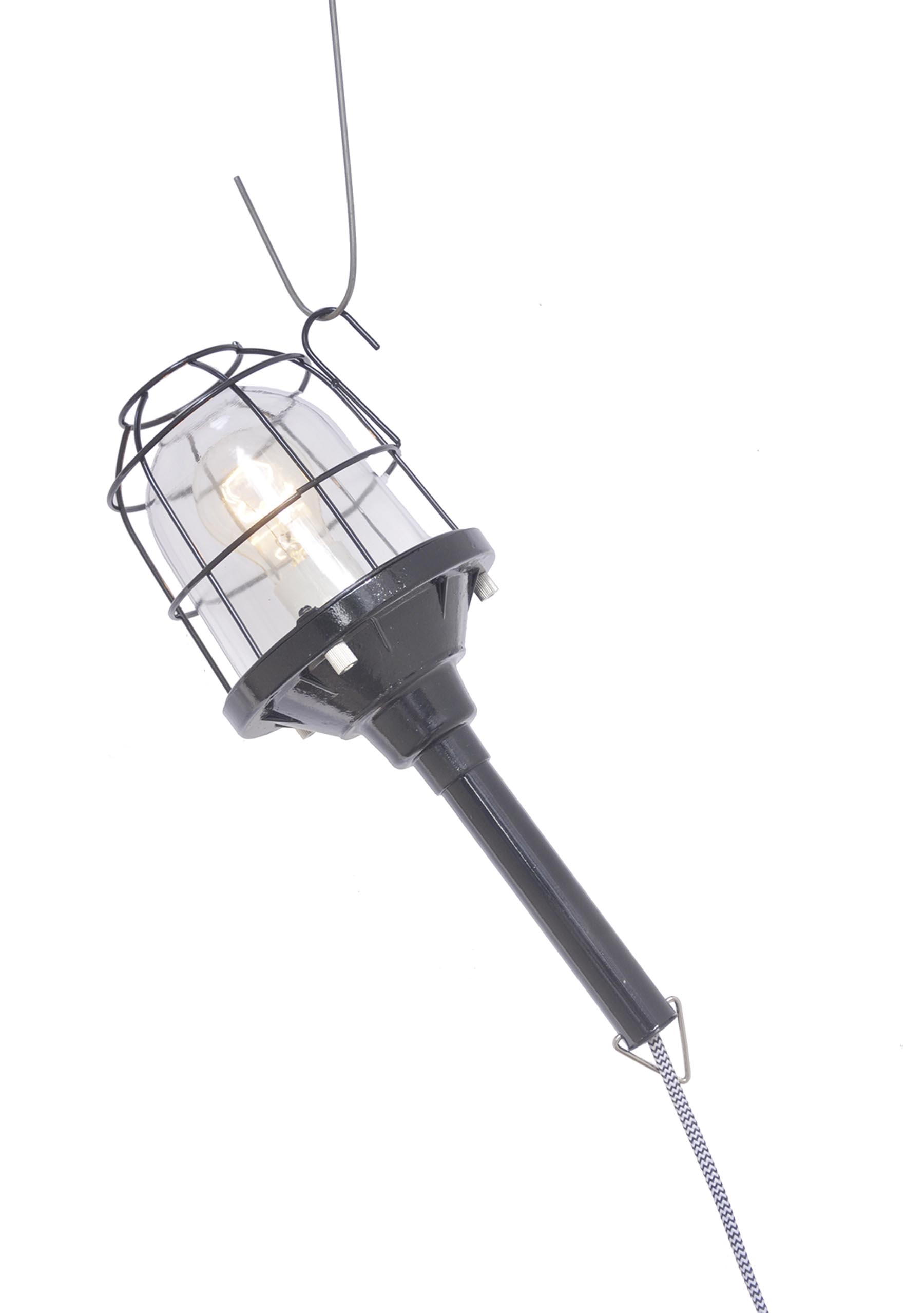 Design-Arbeitslampe mit Glasschutz schwarz