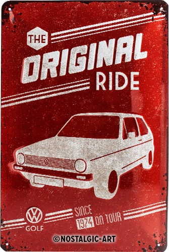 VW Golf The Original Ride Blechschild 20 x 30 cm