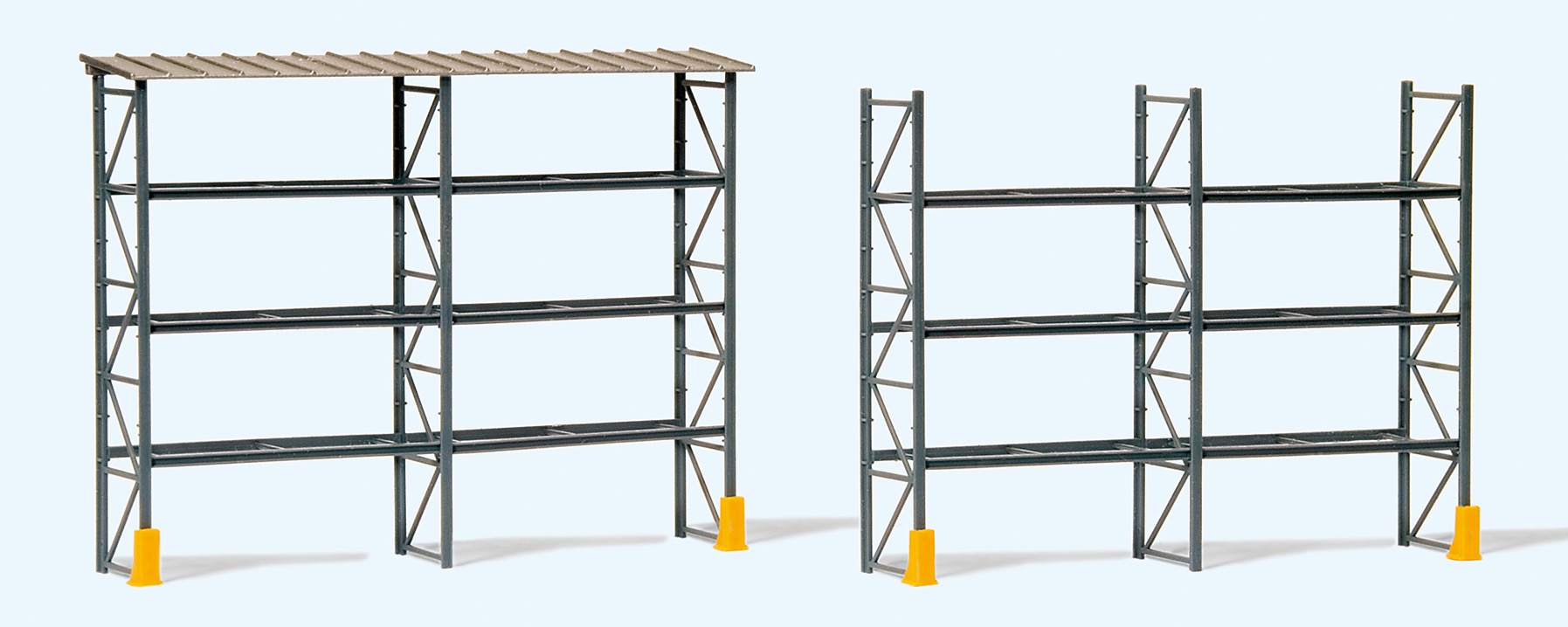 Palettenregal für 48 Europaleten mit Überdachung Bausatz Modell von Preiser 1:87