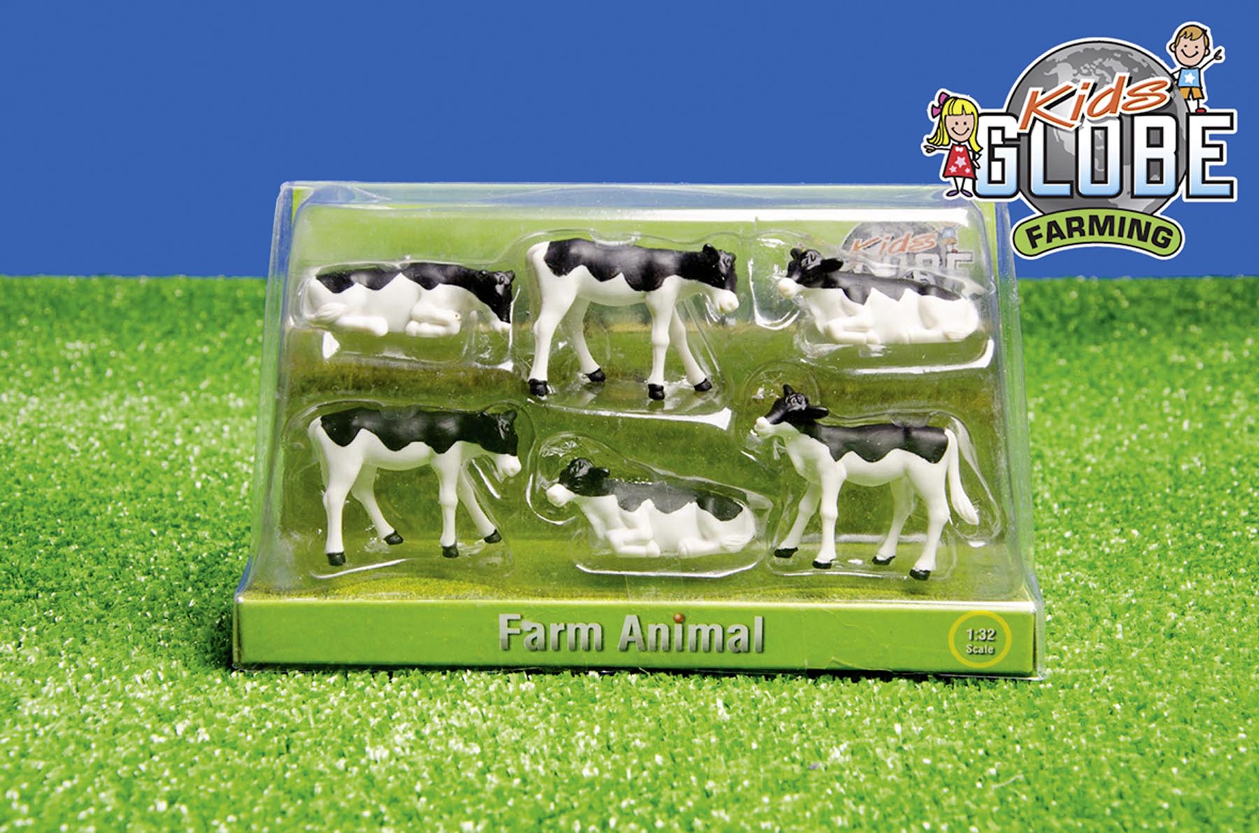 Set Kälber (6 Stück) stehend und liegend Modell von Kids Globe 1:32