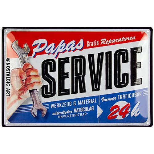 Papas Service Blechschild 20 x 30 cm