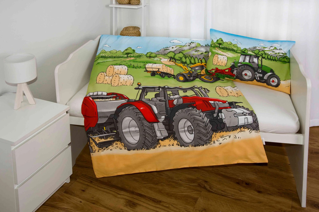 Traktor Renforce Baby-Bettwäsche 100 x 135 cm