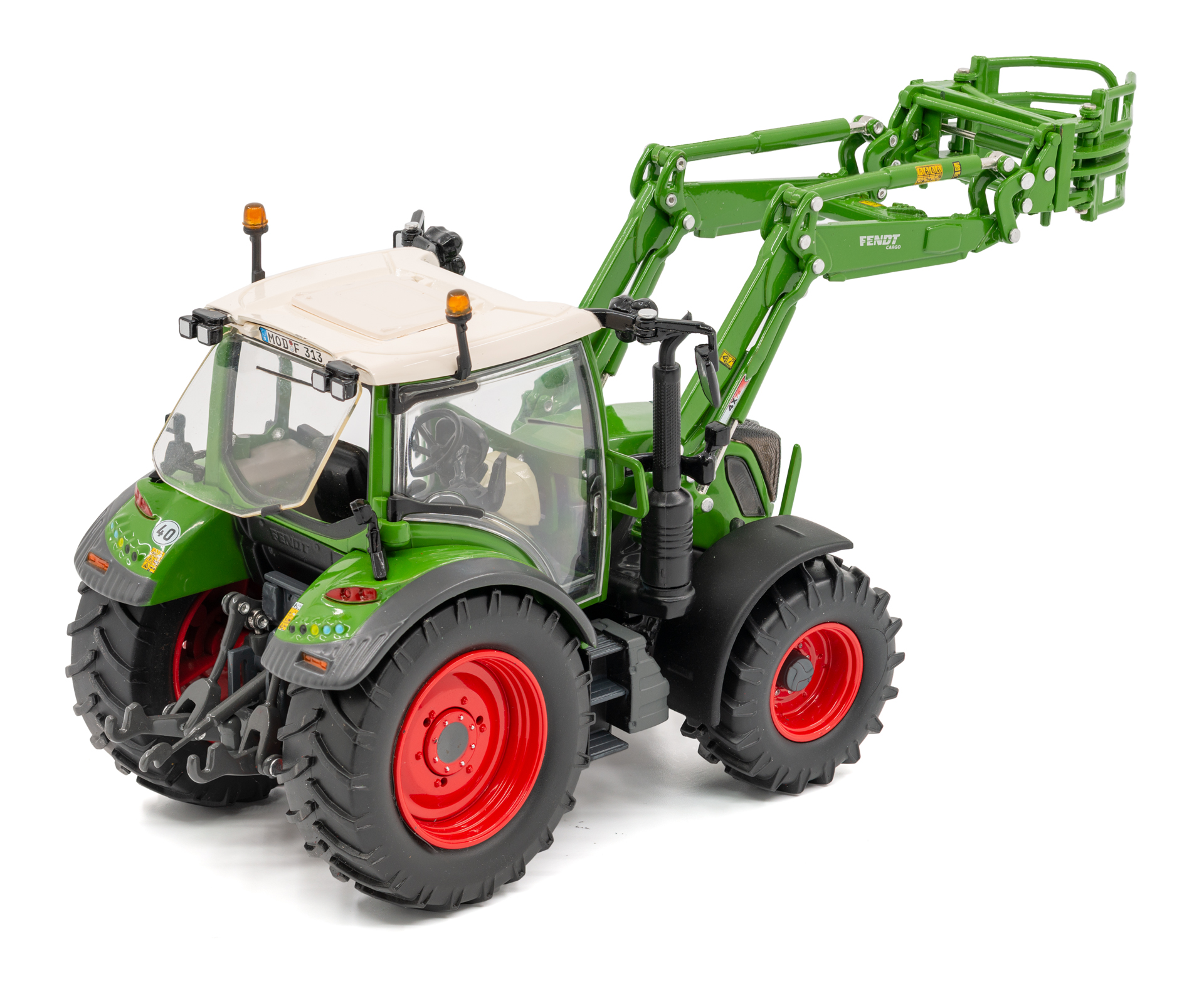 Fendt 313 Vario FL mit Ballengreifer Modell von USK Scalemodels 1:32