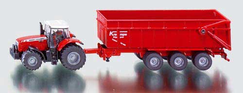 Massey Ferguson Traktor mit Anhänger Modell von Siku 1:87