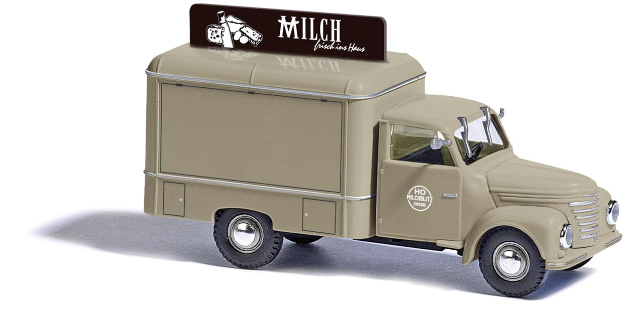 Framo V901/2 Kofferwagen Milchwagen H0 Zwickau Modell von Busch 1:87