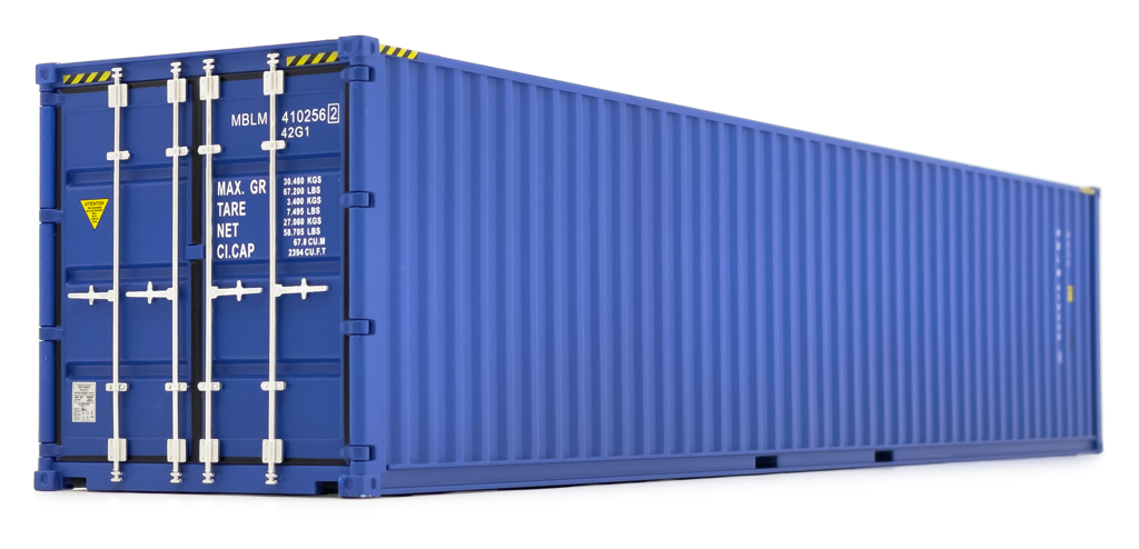 Seefrachtcontainer 40ft blau Modell von MarGe Models 1:32
