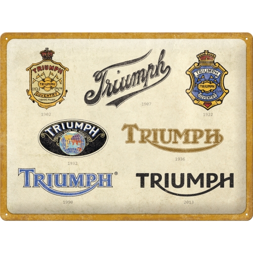 Blechschild Triumph Logo Evolution-1