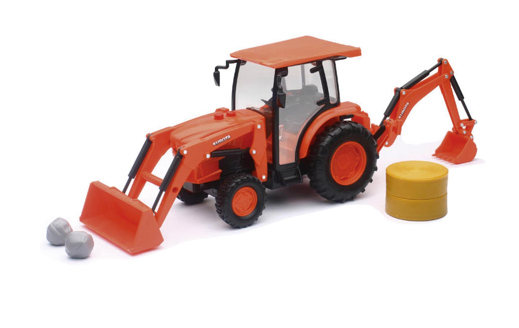 Kubota Frontlader mit Heckbagger Modell von NewRay 1:18