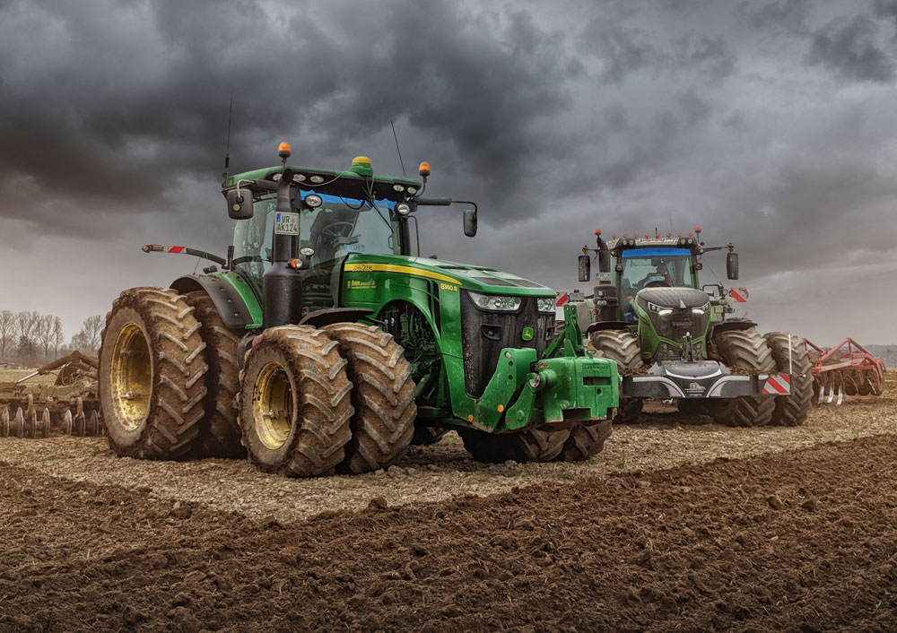Poster John Deere 8360R und Fendt 1050-1