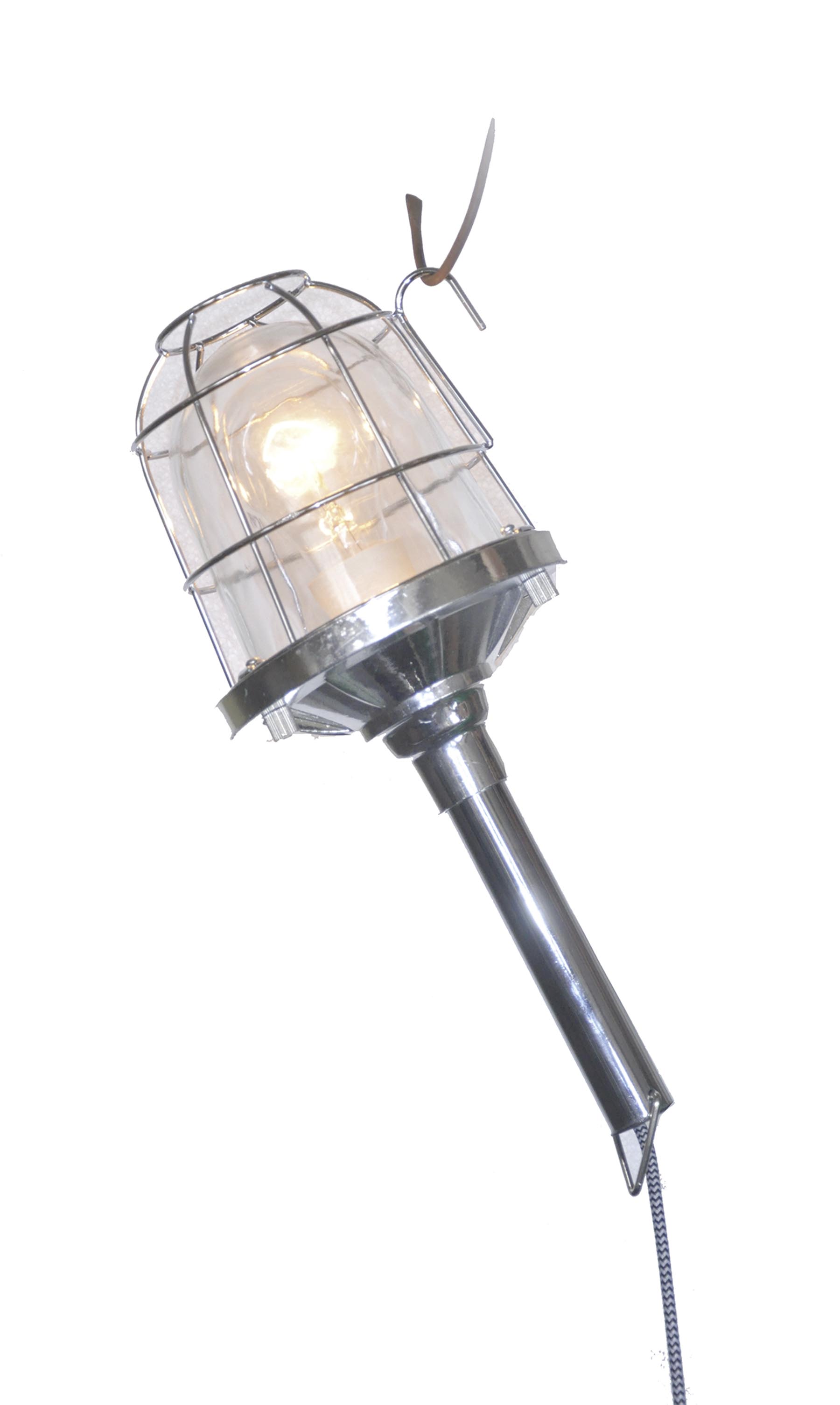 Design-Arbeitslampe mit Glasschutz verchromt