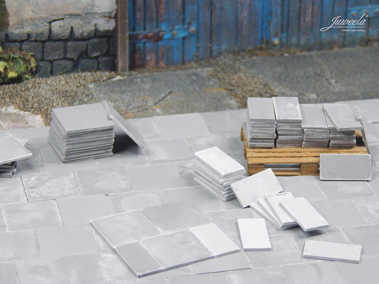 Gehwegplatten hellgrau 140 Stck. Modell von Juweela 1:32