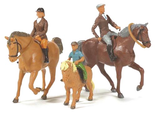 3 Pferde und 3 Reiter Modell von Britains 1:32