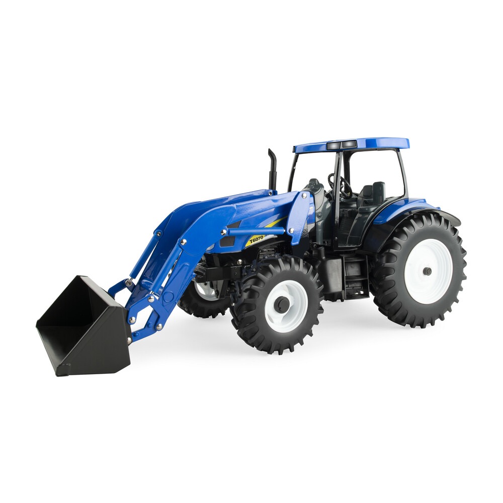 New Holland T6070 mit Frontlader blau Modell von Ertl 1:16