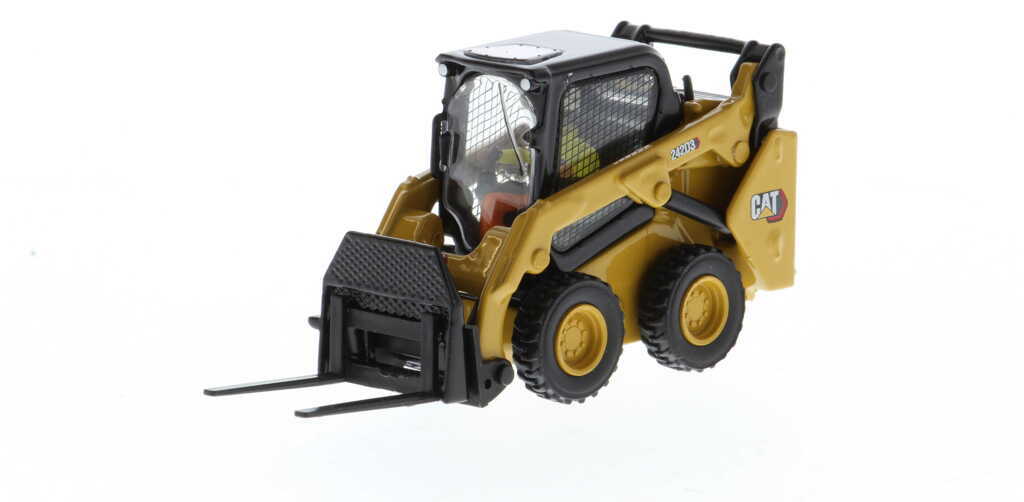 CAT 242D3 Kompaktlader mit Anbaugeräten Modell von DieCast Masters 1:50
