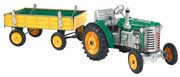 Zetor Traktor mit Anhänger grün - Metall Felgen Modell von Kovap
