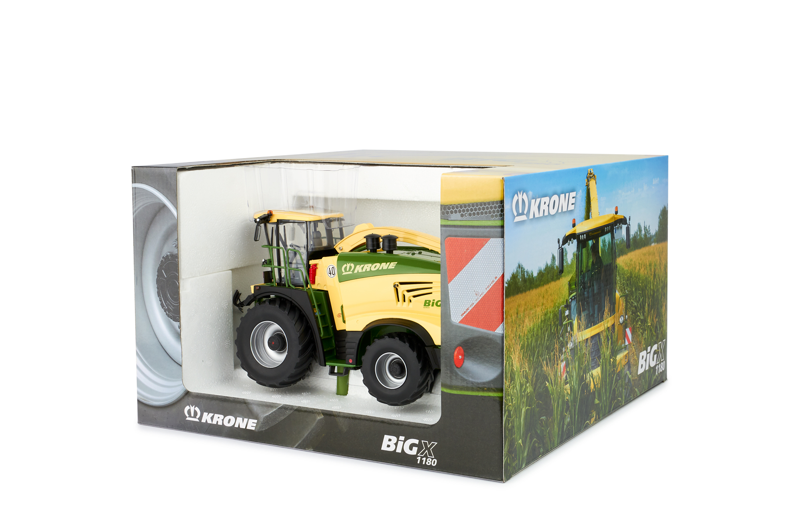 Krone BiG X 1180 mit Maisvorsatz und Pick-up Modell von ROS 1:32