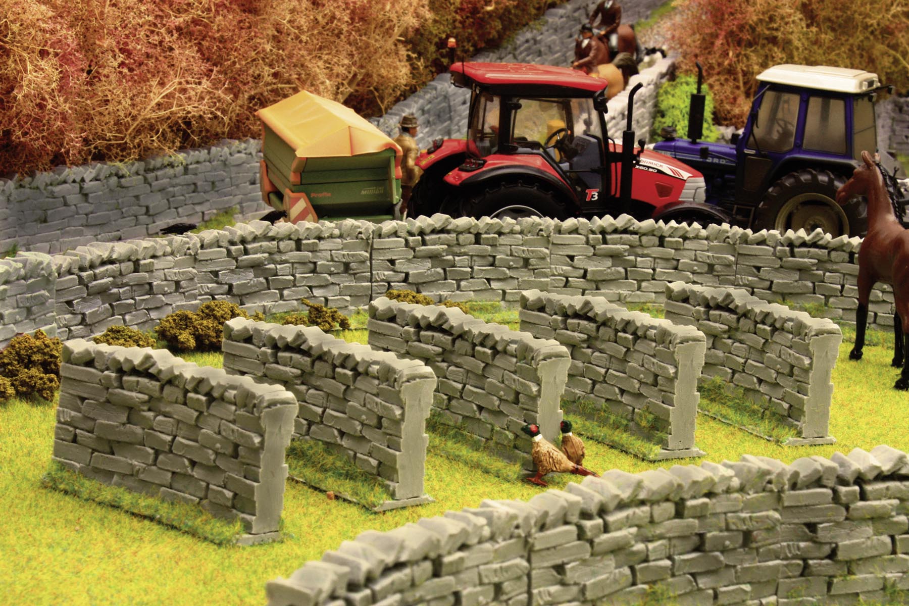 Steinmauer 90 Grad (5er Pack) Modell von Brushwood Toys 1:32