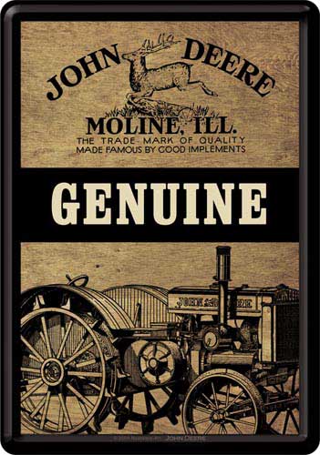 Blechpostkarte John Deere „Genuine“
