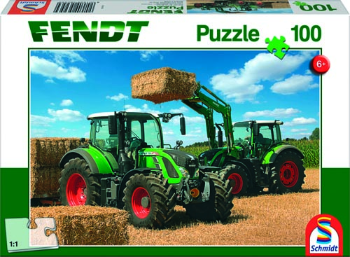 Puzzle Fendt 724 Vario, Fendt 716 Vario mit Frontlader Fendt Carto 4x85 100 Teile