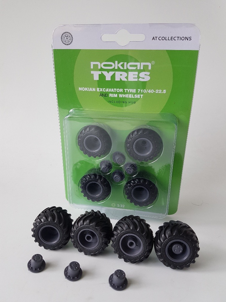 Nokian 710/40-22.5 Räderset 4 Stück Modell von AT Collections 1:32