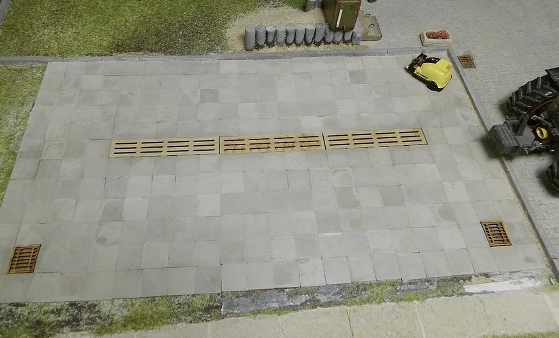 Gehwegplatten hellgrau 90 Stck. Modell von Juweela 1:32