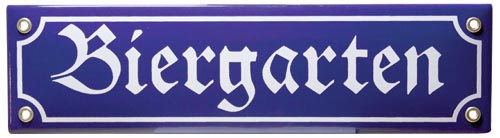 „Biergarten“ Emailliertes Schild 30 x 8 cm