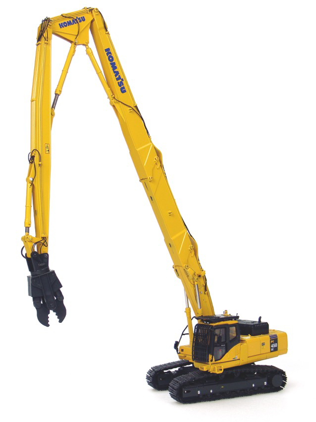 Komatsu PC450LC langer Löffelstiel Modell von Universal Hobbies 1:50