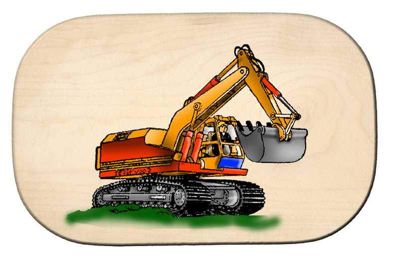 Frühstücksbrett Bagger-1
