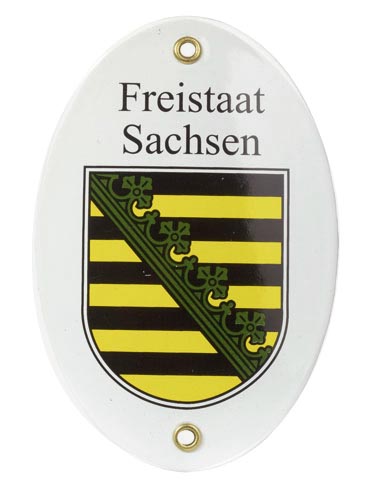 Länderwappen Freistaat Sachsen Emailliertes Schild 15 x 10 cm