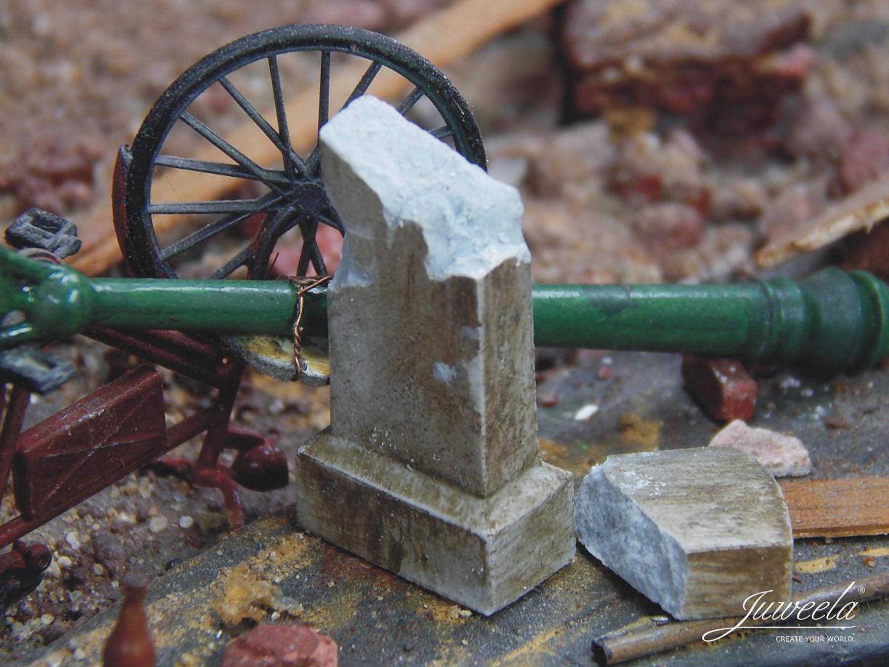 Kilometersteine grau 30 Stück Modell von Juweela 1:32