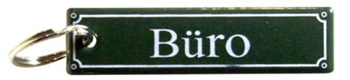 „Büro“ Emaillie-Schlüsselanhänger 8 x 2 cm