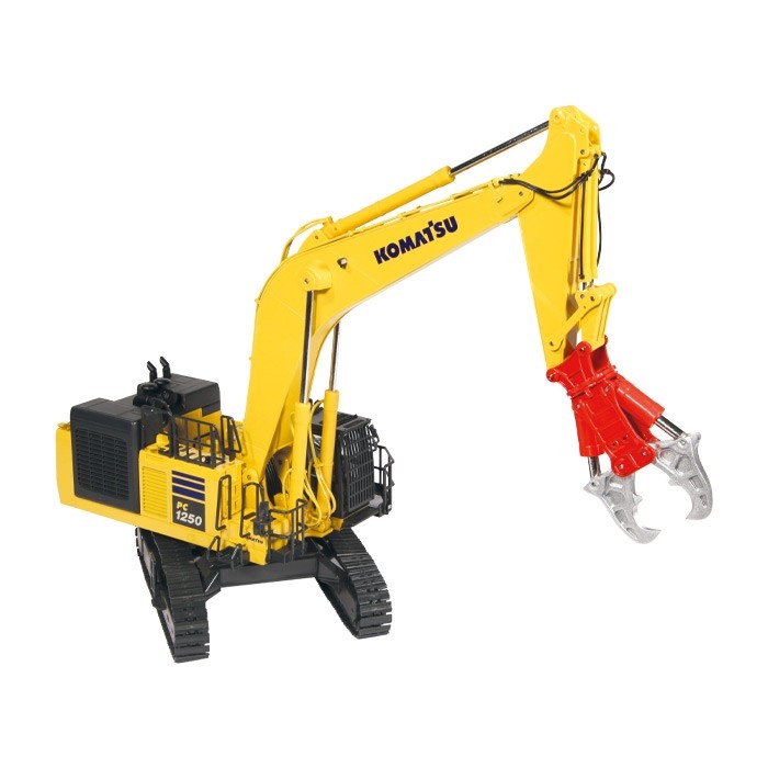 Komatsu PC1250 Bagger mit Abbruchausrüstung Modell von NZG 1:50