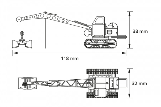 Raupenkran RK3 Bausatz Modell von Auhagen 1:87