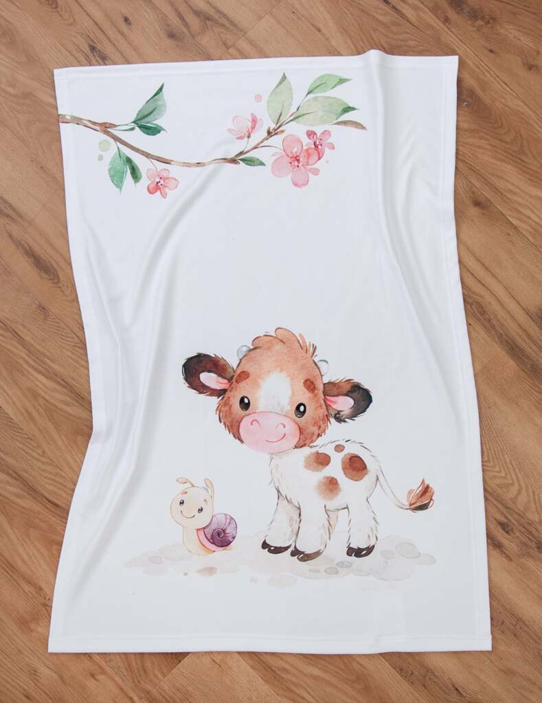 Baby Kälbchen Kuscheldecke 75 x 100 cm