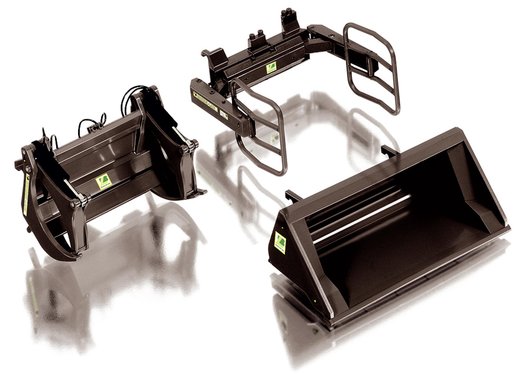 Frontlader-Werkzeuge Bressel & Lade - Set A -   (schwarz) Modell von WIKING 1:32