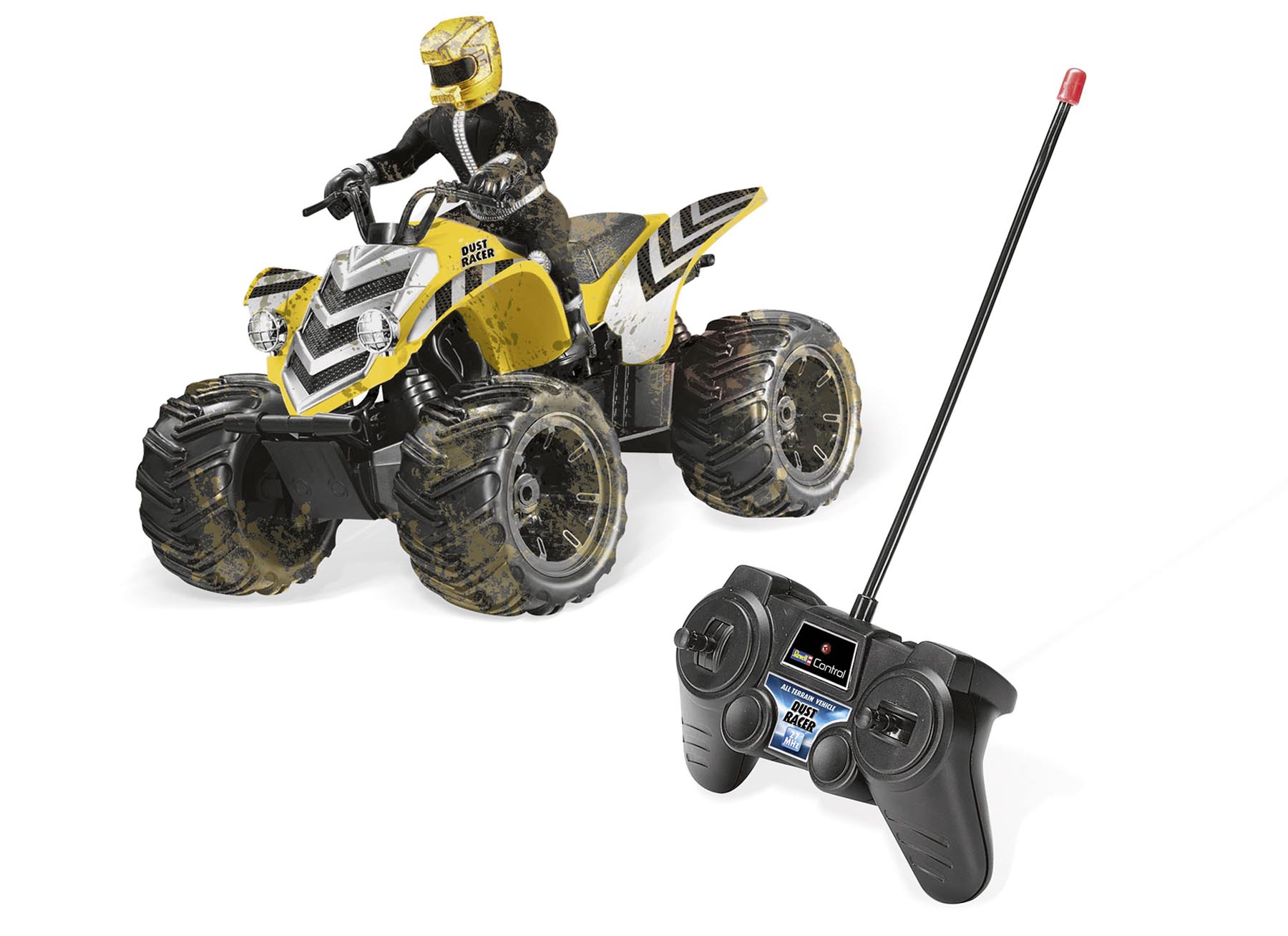 RC Dust Racer Quad mit Fahrer und Fernsteuerung Modell von Revell 1:10