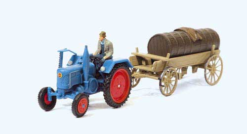 Lanz D 2416 Ackerschlepper mit Anhänger und Jauchefass (Fertigmodell) Modell von Preiser 1:87